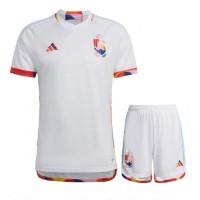 Belgien Fußballbekleidung Auswärtstrikot Kinder WM 2022 Kurzarm (+ kurze hosen)